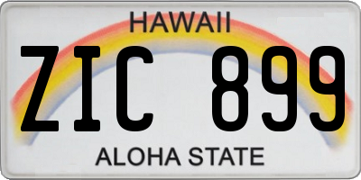 HI license plate ZIC899