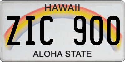 HI license plate ZIC900