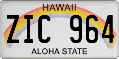 HI license plate ZIC964