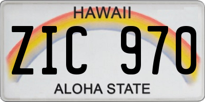 HI license plate ZIC970