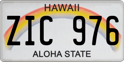 HI license plate ZIC976