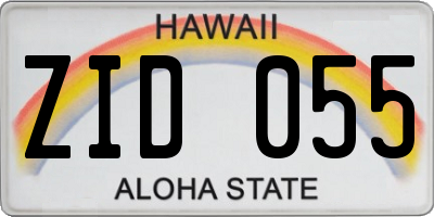 HI license plate ZID055