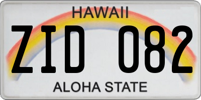 HI license plate ZID082