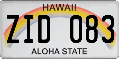 HI license plate ZID083