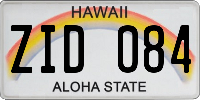 HI license plate ZID084