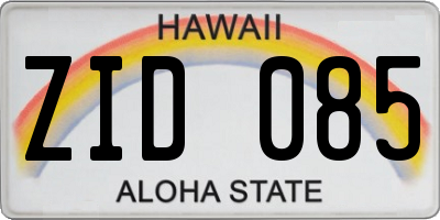 HI license plate ZID085