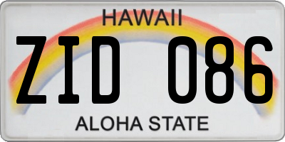 HI license plate ZID086