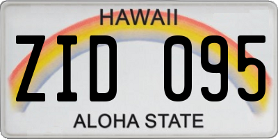 HI license plate ZID095