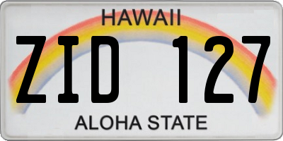 HI license plate ZID127