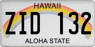 HI license plate ZID132