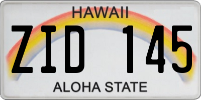 HI license plate ZID145