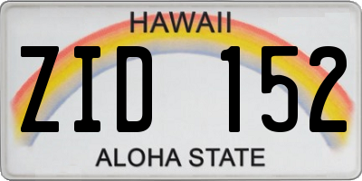 HI license plate ZID152