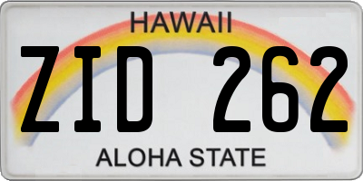 HI license plate ZID262