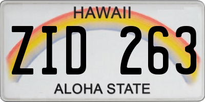HI license plate ZID263