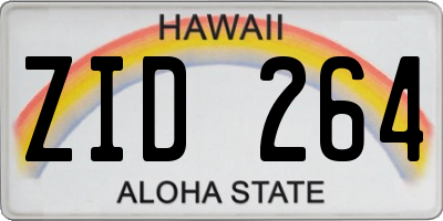 HI license plate ZID264