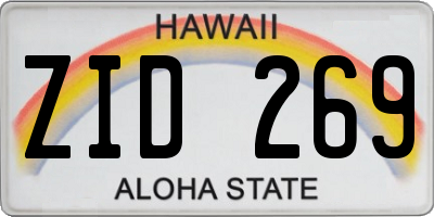 HI license plate ZID269