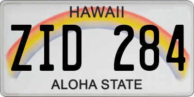 HI license plate ZID284