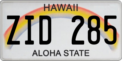 HI license plate ZID285
