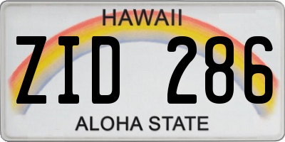 HI license plate ZID286