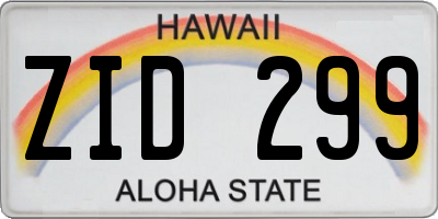 HI license plate ZID299