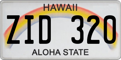 HI license plate ZID320