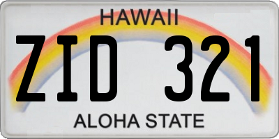 HI license plate ZID321
