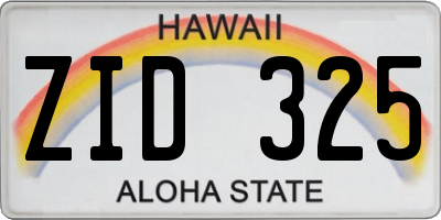 HI license plate ZID325
