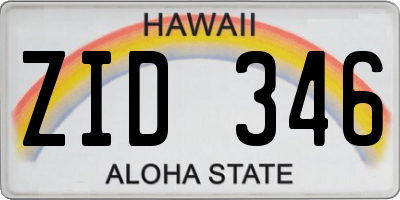 HI license plate ZID346