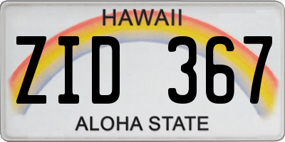 HI license plate ZID367