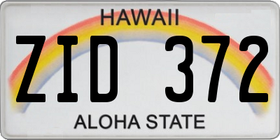 HI license plate ZID372