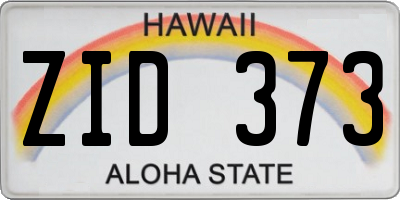 HI license plate ZID373