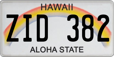 HI license plate ZID382