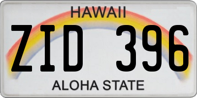 HI license plate ZID396