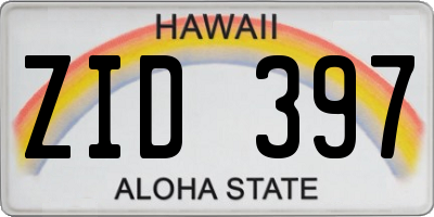 HI license plate ZID397