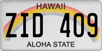 HI license plate ZID409