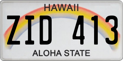 HI license plate ZID413