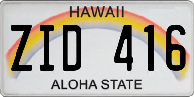 HI license plate ZID416