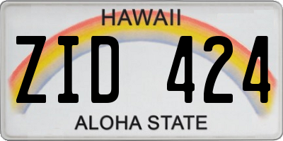 HI license plate ZID424
