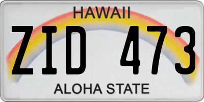 HI license plate ZID473