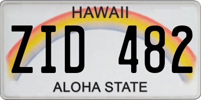 HI license plate ZID482