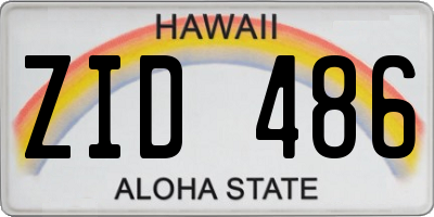 HI license plate ZID486