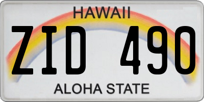 HI license plate ZID490