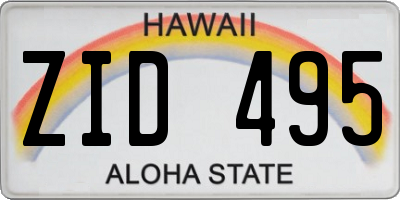 HI license plate ZID495