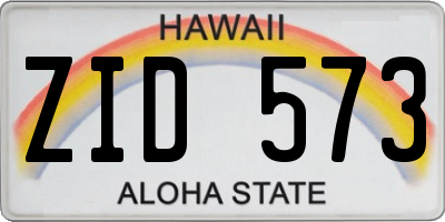 HI license plate ZID573