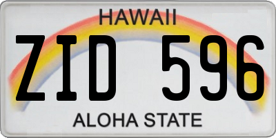 HI license plate ZID596
