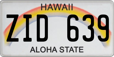 HI license plate ZID639