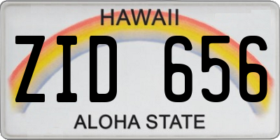 HI license plate ZID656