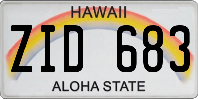 HI license plate ZID683