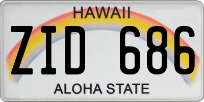 HI license plate ZID686