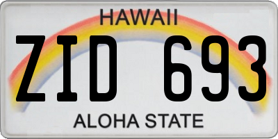 HI license plate ZID693